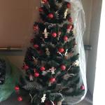 Artificial Christmas tree with ornaments