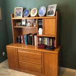 Solid oak credenza with a removal hutch 