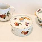 Lot #177  4 Pieces Royal Worcester "Evesham" - Covered Dishes/Creamer
