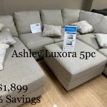 Ashley Luxora New Sectional with storage ottoman