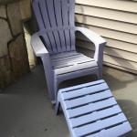 Resin Adirondack chair with foot stool