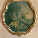Beautiful Gilt Wood Frame and Print by Nicolas Lancret Titled The Music Lesson