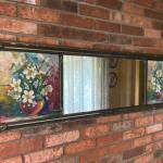 Antique / Vintage Hand Painted 3 Panel Mantle Wall Mirror