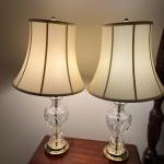 Pair of Glass & Brass Table Lamps (M-MG)
