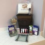 LOT174M: Bathroom Collection: Wicker Hamper, Epsom Salts, Baskets, Conair Scale 
