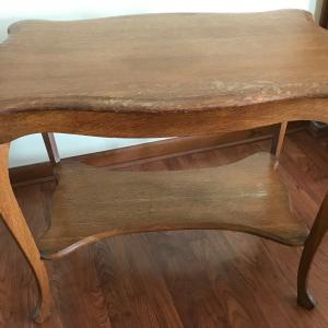 Photo of Antique American Tiger Oak Library Table