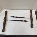 Pair of Antique Wood Handle Screw Tip Auger Drill Bits