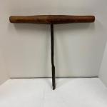 Antique Hand Forged Auger Boring Tool Wood Handle