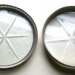 2 Vintage Glass Coasters with Sterling Silver Frames