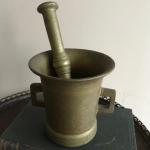 Apothecary Pharmacist Brass Mortar and Pestle