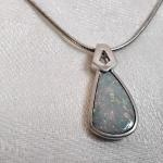 Natural Cut Light Blue Opal 18" 925 Necklace
