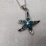 Blue Opal Starfish 16" 925 Necklace