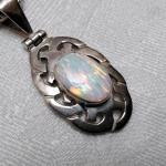 Vintage Mexico Opal 950 Silver On 19" 925 Italian Chain