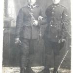 Old Postcard of 2 Uniformed Soldiers,
