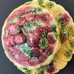 Vintage Strawberry Sarreguemines French Majolica pottery