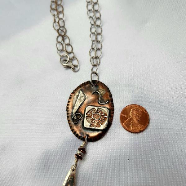 Photo of Boho Style Copper Over Sterling Silver Vintage Pendant Necklace