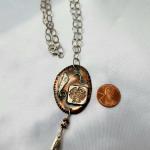 Boho Style Copper Over Sterling Silver Vintage Pendant Necklace