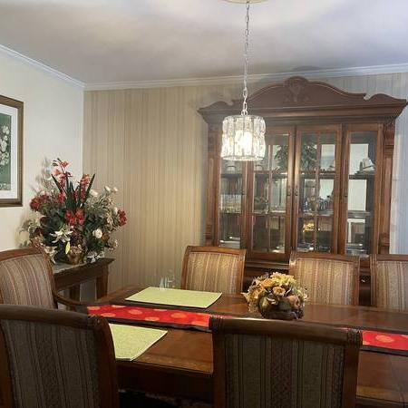 Photo of Banquet SZ dining table with 8 chairs.