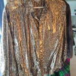 Vintage metallic gold and leopard print top