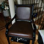 Leather and black side chair