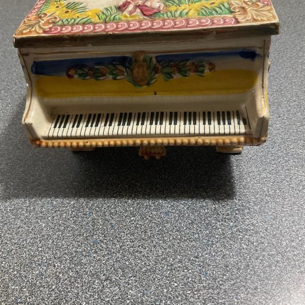 Photo of Vintage Ceramic Piano Cigarette and Ashtrays holder