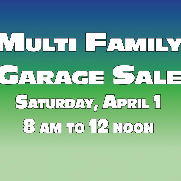 Photo of Multi Family Garage Sale  Saturday, April 1 8 am to 12 noon