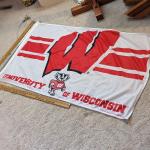 Like New UW Badger Flag with Post