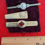 3 Vintage Tie Clips, Mother of Pearl