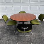 MId Century Modern Herman Miller Eames Conference Dining Table 4 Chairs 1960