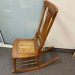 Vintage Small Spindle Back Cane Seat Rocking Chair