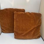Pair of Vintage Rust Brown Orange Accent Throw Pillows