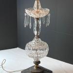 Vintage crystal electric lamp with marble base