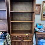 Vintage 1970s Oak  3 Shelf bookcase Cabinet