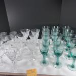 Waterford Cyrstal wine glasses, Green glass goblets, cyrstal wine glasses