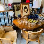 Lot 6: Adjustable Length Dining Table with 4 chairs & more
