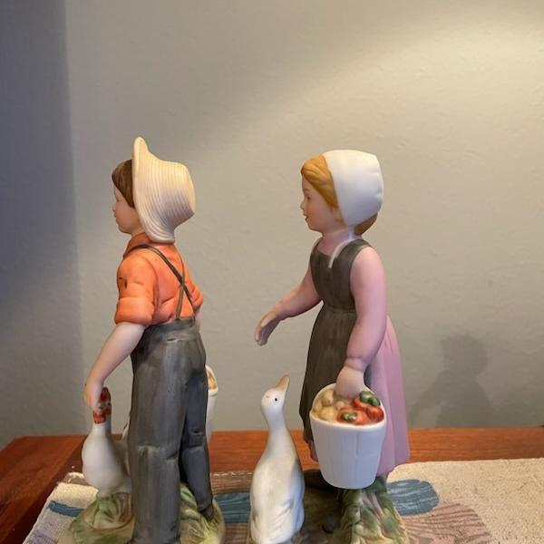 Photo of Homco Farm Boy & Girl Figurines #1415