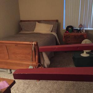 Photo of Queen bed, dresser, nightstand (all high quality wood)