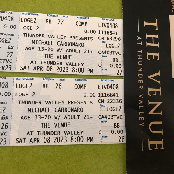 Photo of 2 Tickets Michael Carbonaro Thunder Valley Venue Sat April 8 @8PM