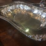 1900s American Silver / Copper Divided Serving Dish & Tray