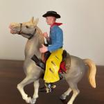 Vtg hard plastic toy horse & Ryder Cowboy #202 Hong Kong
