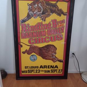Photo of Vintage Barnum & Bailey Circus Poster  45" x 30" Framed  