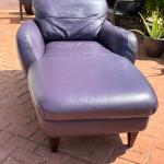 ITALIAN LEATHER LOUNGE CHAIR, GOOD CONDITION