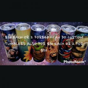 Photo of 20 oz tumblers $20 each or 2 for $40 