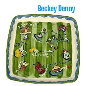 Photo of BECKY DENNY Serving Plate SOUTHERN LIVING Sayings/Phrases ~ 11"  Tray Platter