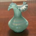 Fenton opalescent iridescent ruffled vase 7 1/2"