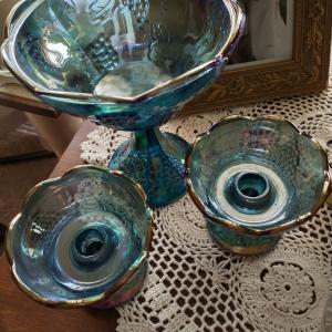 Photo of Blue carnival glass