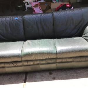 Photo of Dark Green Italian Leather Sofa