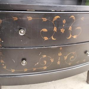 Photo of Vintage Night Stand with Decorative Painted Drawer Front