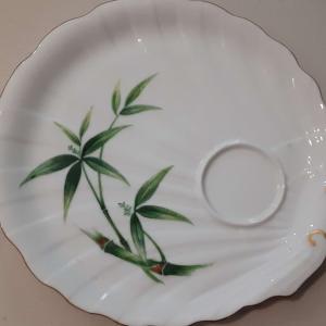 Photo of 6 Snack Plates with Matching Teacups - Bamboo Design