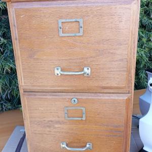 Photo of Two Drawer Wooden File Cabinet